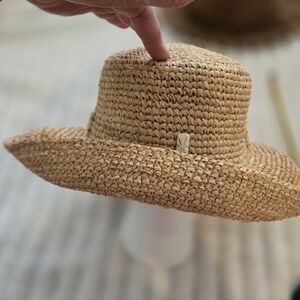 Toucan Straw Sun Hat Made In USA Beach W/ White Buttons